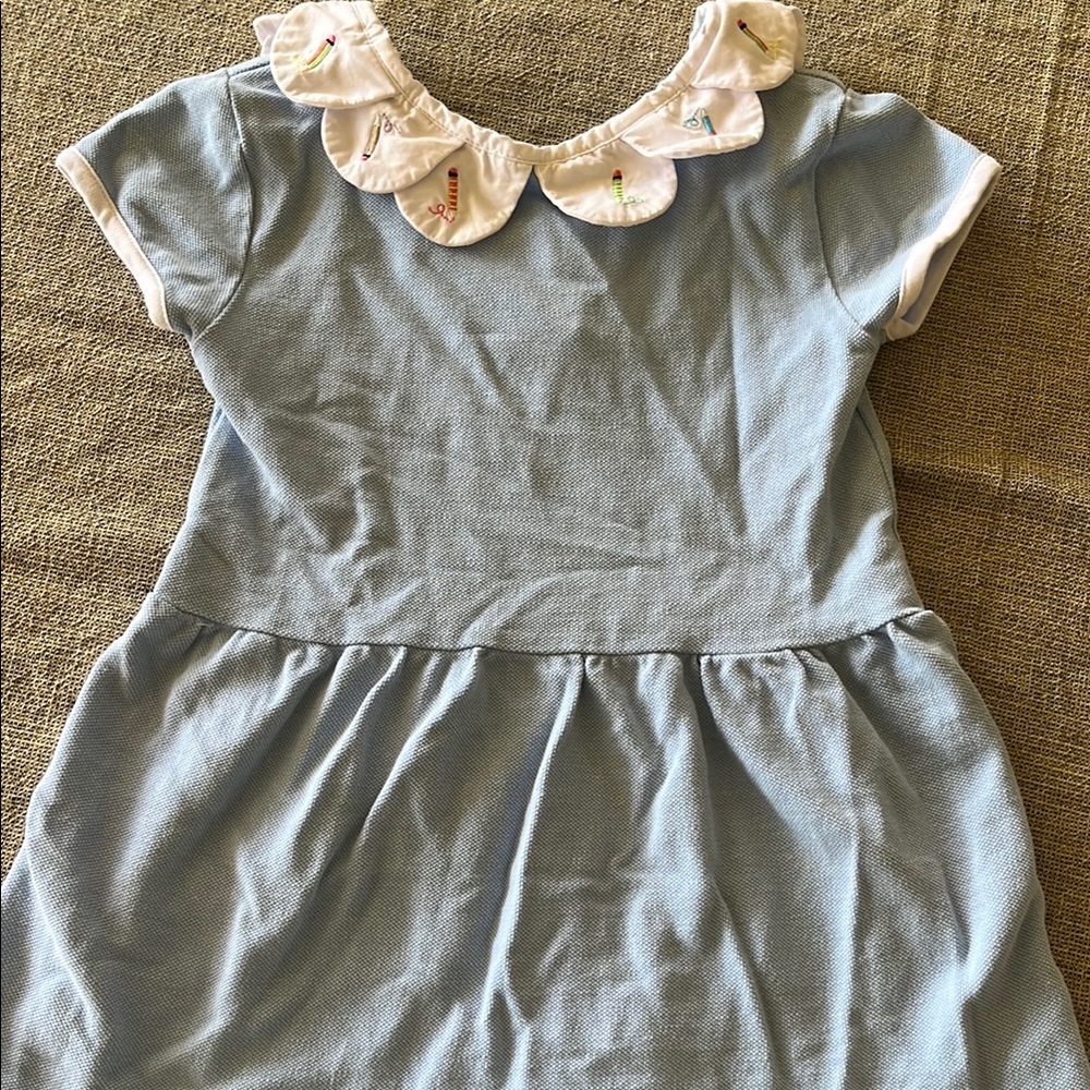 Blue Kids Dress with White Collar